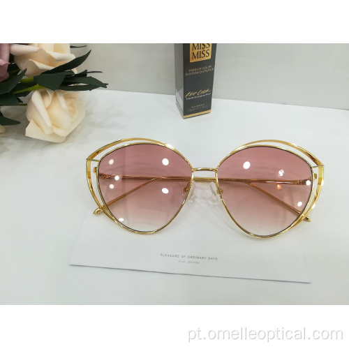 New Oval Full Frame Sunglasses Para Mulheres